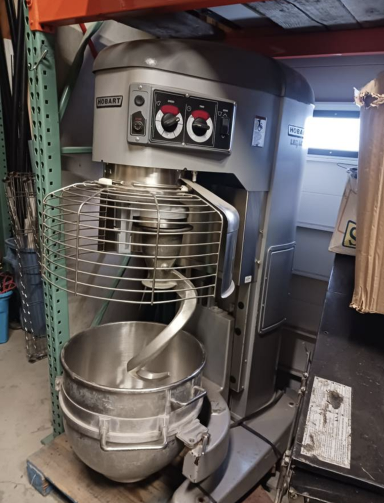 Hobart HL1400N Legacy 140qt mixer with stainless bowl paddle hook whisk attachments